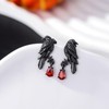 Gothic Raven Earrings Sterling Silver Black Crow Studs Earrings Hypoallergenic
