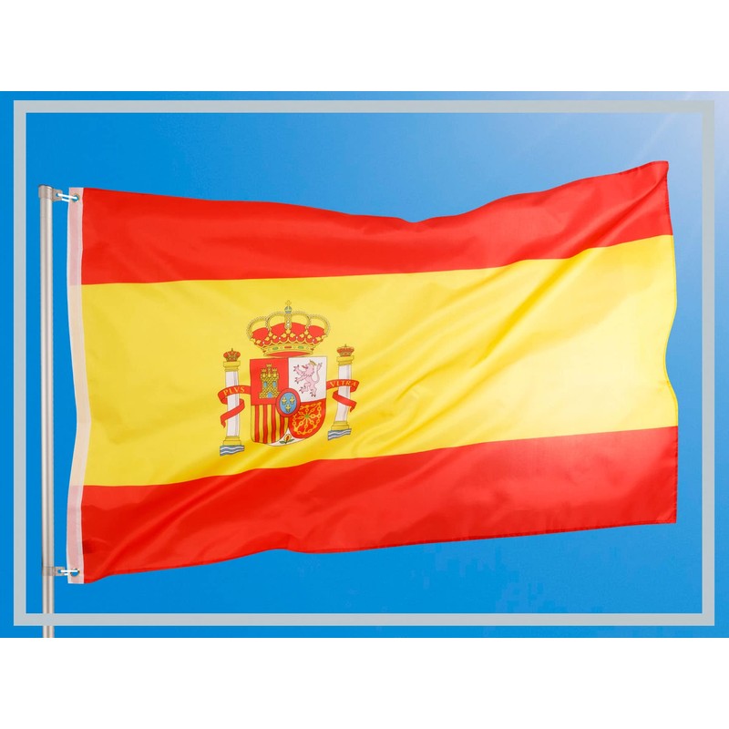 Aricona Spanish National Flag with Brass Eyelets, Weatherproof Flag for