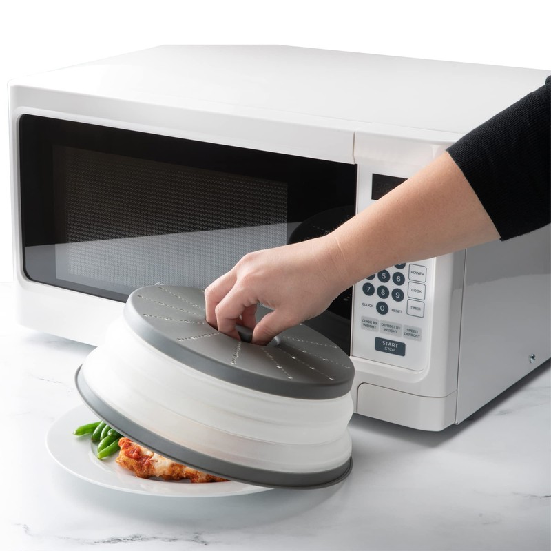 HIC Kitchen Collapsible Microwave Food Cover, BPA Free, Contains Splatter