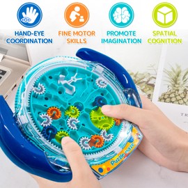 Maze Puzzle Games for Children Aged 4-8 Years, Cool Spaceship Maze Toy with Two Steel Balls, Challenges Games