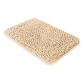 Yeaban Small Bathroom Rugs 12"x18" – Thick Chenille Bath Mats | Absorbent and Washable Bath Rug Non-Slip, Plush and Soft Rugs for Bathroom, Shower, Sink(Ivory Cream)