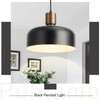 Modern Black Pendant Light Over Kitchen Island,Industrial Pendant Lighting,Adjustable Wood