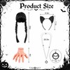 4 Pcs Halloween Black Braided Wig Accessories, Goth Black Costume
