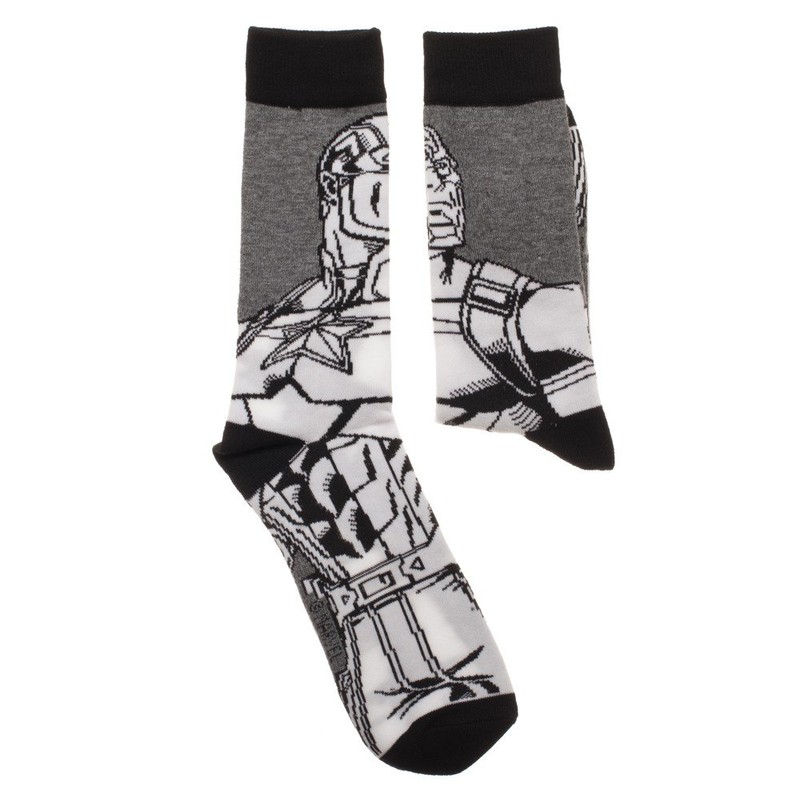 Captain America Color Yourself Socks,White,One Size