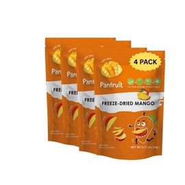 PANFRUIT Freeze-Dried Mango Snacks – 100% Natural, No Sugar Added, GMO-Free, Gluten-Free – 4 Individual Packs (0.71 oz) – Healthy Crunchy Fruit Snack for Kids & Adults