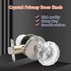 Solidware Glass Crystal Door Knob, Modern Design Door Lockset, Satin