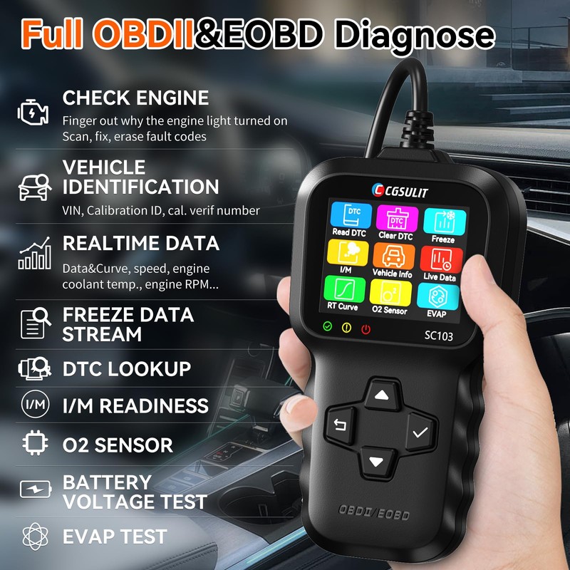 OBD2 Scanner, CGSULIT SC103 Car Code Reader Diagnose Check Engine