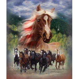 SVT Plush Queen Size Horse Blanket - Extremely Soft - PATRIOTIC STOMP