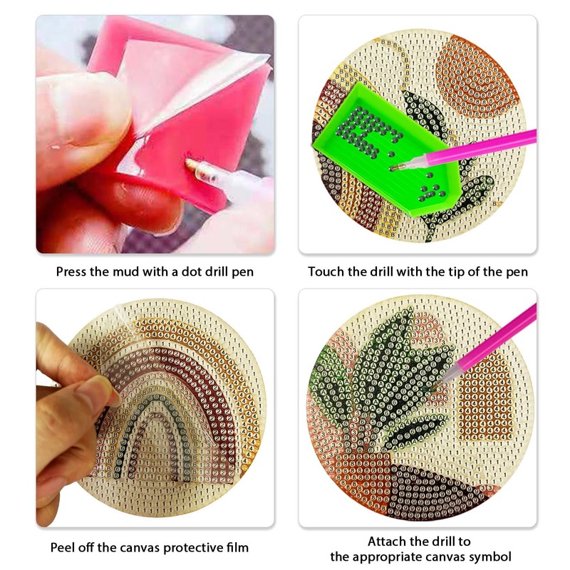 DHSBGWSX 1 Set of 6 Wooden Coasters with Iron Frame,