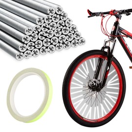 36 StückFahrrad Speichenreflektoren Fahrrad Reflektoren set, 360° Sichtbarkeit, 360° SichtbarkeitFahrrad Speichen Reflektoren, Katzenaugen Alternative, Fahrrad Zubehör, mit 1 grün Umrissaufkleber