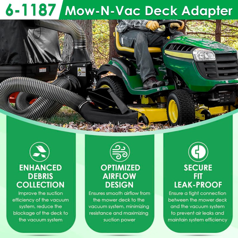 Yoursme 6-1187 Adapter for Mow-N-Vac 69861, 43830, 45-0577, 45-0578, 45-0567
