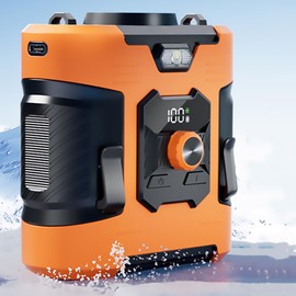 Portable Waist Clip Fans, Wearable Belt Personal Fan with 100 Levels Stepless Speeds, 17000RPM Strong Airflow, 8000mAh Battery Supports 24H Use Time, Cool Clip Fan for Outdoor Jobsite Farm (Orange)