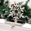 Yuokwer Snowflake Christmas Stocking Holders for Mantal,Silver Christmas Stocking Hanger