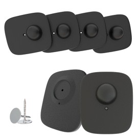 Clothes Anti-Theft Security Tags, 8.2mhz System Chip-Matched Retail Security System Sensors, Square Hard Clothes Tags (Black)