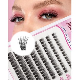 Jiocolor Natural Eyelash Clusters Fluffy Eyelash Extensions Wispy Eyelash Clusters 8 mm - 14 mm Individual Eyelash Extensions Natural Mink Cluster Eyelashes