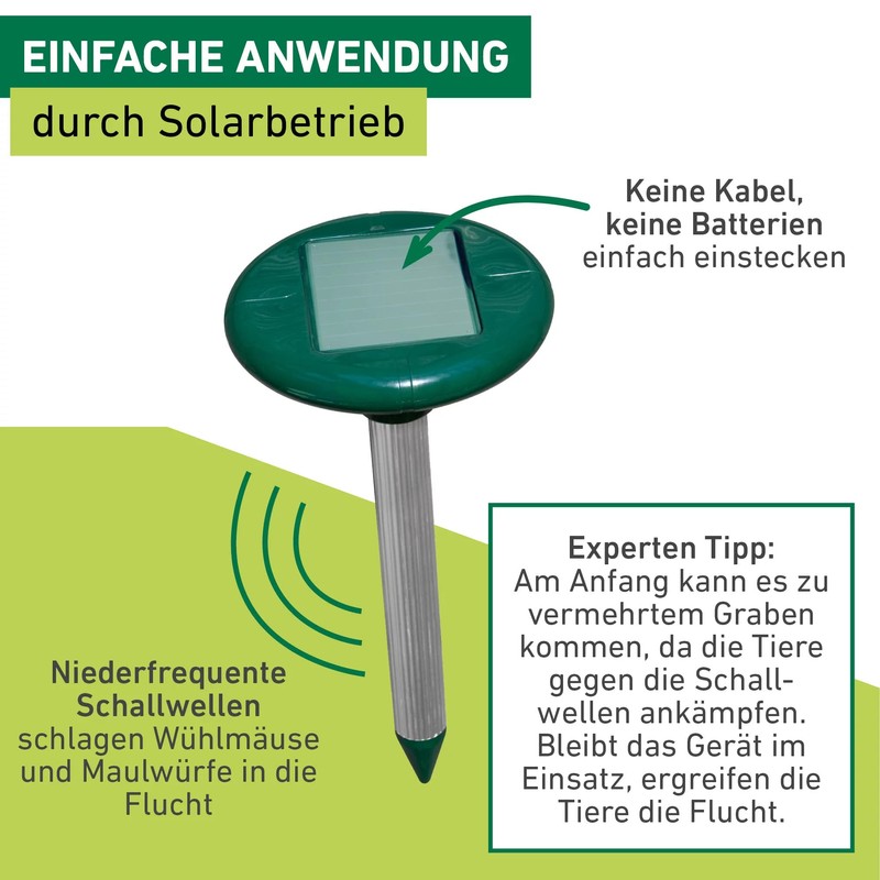 Windhager 02112 Vole/Mole Deterrent, Green, Range up to 750 M²