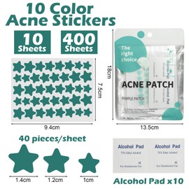 Pack of 400 Pimple Patches Round, Transparent Anti Pimple Patch Hydrocolloid Acne Plasters, Invisible Acne Patch with 10 Alcohol Swabs and Tweezers, for Face, Teenagers and Adults