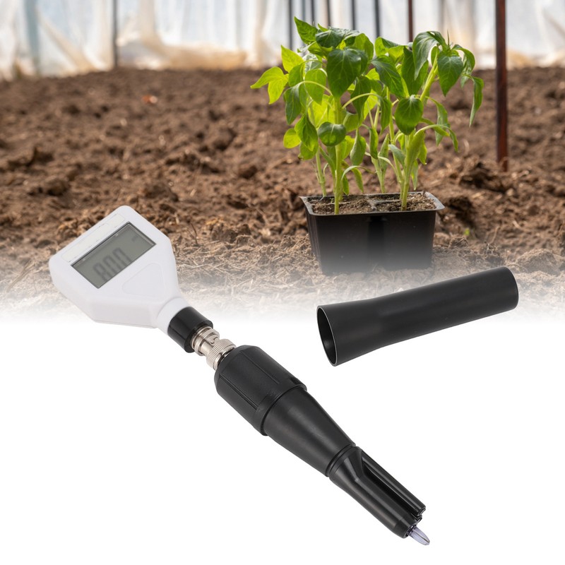 Soil PH Meter with Backlit LCD Display Multipurpose Fruit Meat