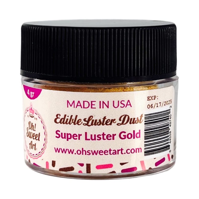 SUPER LUSTER GOLD METALLIC EDIBLE Luster Dust (4 grams each