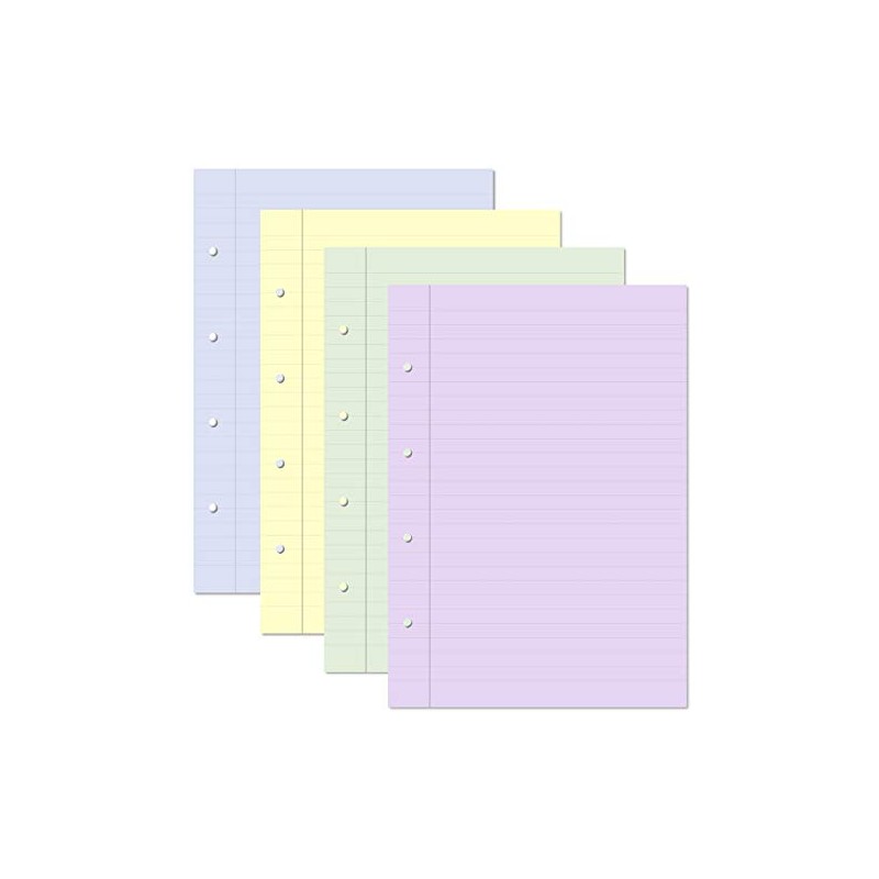 A4 Refill Pack Assorted Colour Lined Notepapers Dyslexia Tinted Writing