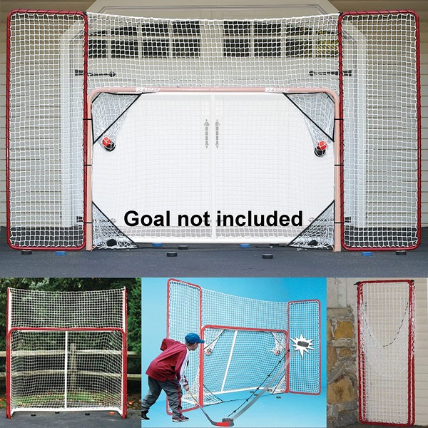 EZGoal Hockey Backstop Kit with Targets, Red/White , 10' x 6'