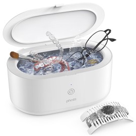 Phniti Ultrasonic Cleaner, Phniti Ultrasonic Jewellery Cleaner Machine 600ML with Timer, 46KHz Sonic Cleaner for Retainer, Mouth Guard, Glasses, Watch, Ring, Diamond, Denture Use