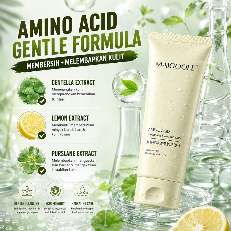 MAIGOOLE Amino Acid Facial Cleanser 120g | Gentle Foaming Face