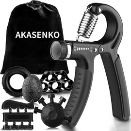 Fortalecedor de Agarre - 6 Piezas con Resistencia Ajustable | Ejercitador de Mano para Rehabilitación y Fuerza de Dedos. (A)