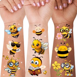 WEDDARA 101+ Bee Temporary Tattoos for Kids & Adults – Waterproof, Non-Toxic, Skin-Safe Bee Designs – Party Favors & Gifts