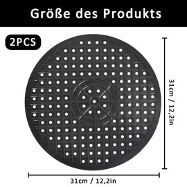 Sink Liner, Pack of 2 Protective Mat for Sink, Round, Black Rubber Sink Mat, Dish Mat, Drying Mat for Sink, Round Kitchen Drain Mat, Reusable, for Bathroom, Kitchen