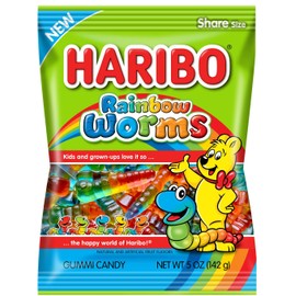 Haribo Rainbow Worms 5 oz Bag