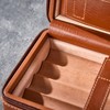 WANTHER Leather Cigar Case, Travel Humidor Holds 6 Cigars, Brown