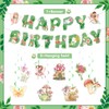 9Pcs Fairies Birthday Party Decorations Glittery Green Fairy Happy Birthday