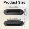 Deyixinup 2 PCS Side Hole Flush Pull Black Oval Embedded