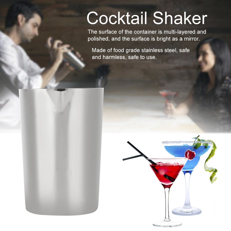 Stainless Steel Cocktail Shaker Mixer Drink Mixing Glass Bartender DIY