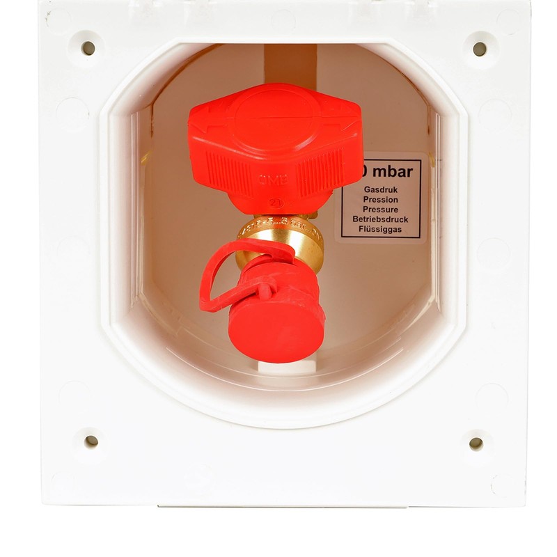 G607 Gas Connection Socket | 30 mbar | Stopcock |