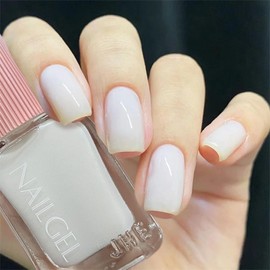 COSMOO- Esmalte de uñas de secado rápido blanco lechoso de 12 ml, laca de uñas blanca gelatinosa para decoración de uñas                              