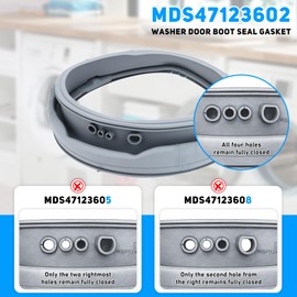 Upgraded MDS47123602 WM3670HWA MDS47123601 Washer Door Boot Seal Gasket fit for LG Kenmore Elite Kenmore Washer Gasket WM3370HWA WM3170CW WM3250HWA 79640512900 79640518900 79641382410 prime&swift