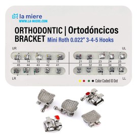 20PCS Orthodontic Mini Roth Brackets Roth 0.022 Slot Bondable with Hook on 345, 20pcs/Pack, 1PK