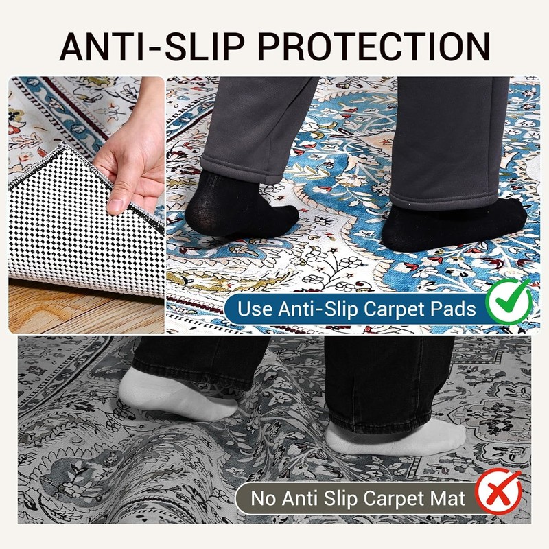Non Slip Rug Pad Gripper for Hardwood Floors, 5x7 FT