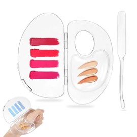 Yeomju Pack of 2 Makeup Mixing Palette Can Store Liquid Foundation, Make Up Mixing Palette, Acrylic Palette, Pigment Transparent Makeup Palette for Foundation Make Up