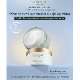 ONSENSOU Golden Silk Hair Mask 180 g Moisturiser Dry & Damaged Hair Deep Care Hair Repair Hair Breakage Collagen Hair Treatment Glycerine Salon Quality Hair Products Made in Japan