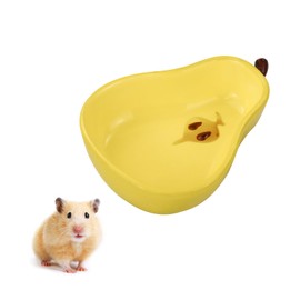 LuckyOpt Ceramic Hamster Bowl, Easy to Clean Anti Flipping Hamster Food and Water Bowl, Small Animal Bowls for Dwarf Hamsters, Parrots, Treat Bowl for Bunny, Guinea Pig (Pear)