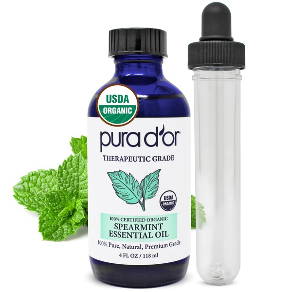PURA D'OR PURA D'OR Organic Spearmint Essential Oil (4oz with