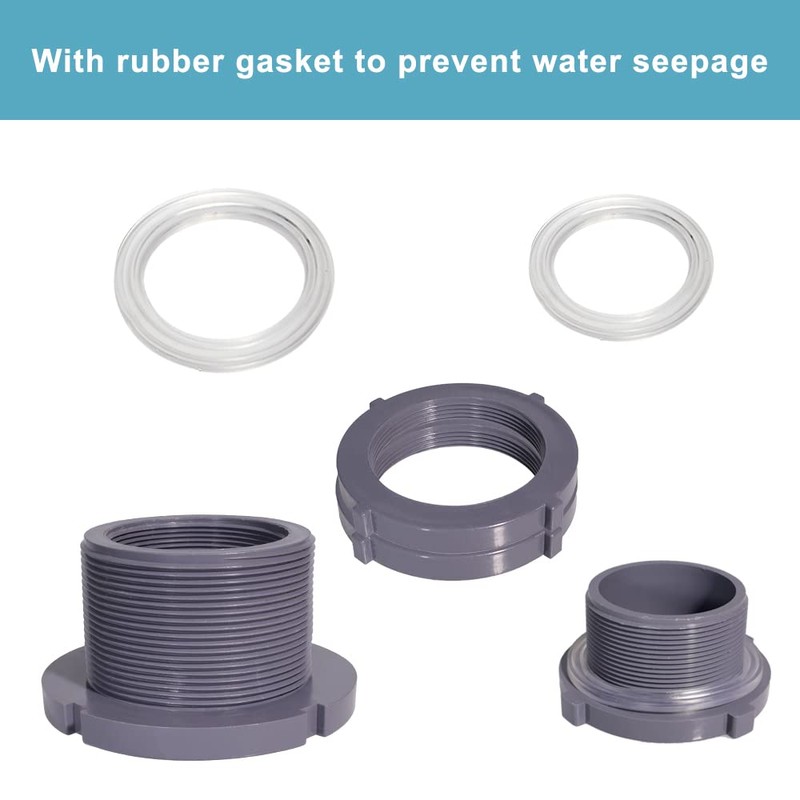 Ququyi 3 Inch PVC Bulkhead Water Tank Connector Adapter Fitting