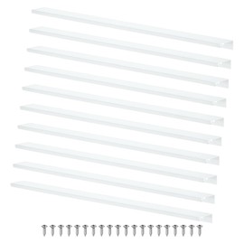 M METERXITY 10-Pack Cabinets Drawers Edge Pulls, 15.75" Aluminum Drawer Edge Pulls Concealed Tab Handle for Wardrobe/Kitchen Drawers/Cabinet Doors/Furniture [Matte White]