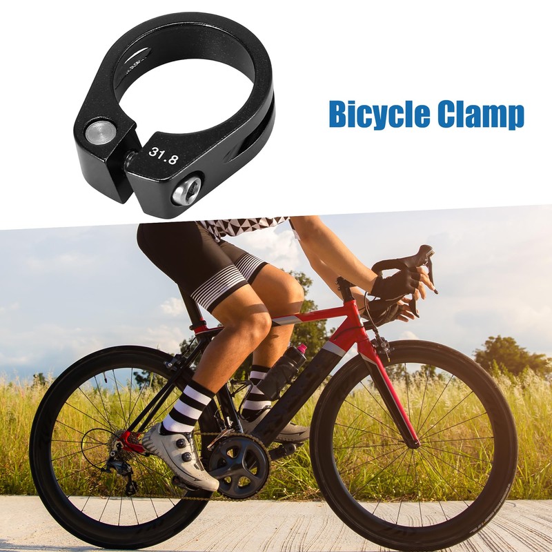A ABSOPRO Bicycle Seat Clamp Seat Post Clip Black 31.8mm