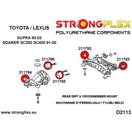 Strongflex PU Rear Diff Mount - Rear Bushing 211795B fits Lexus GS300, SC300/400, Supra