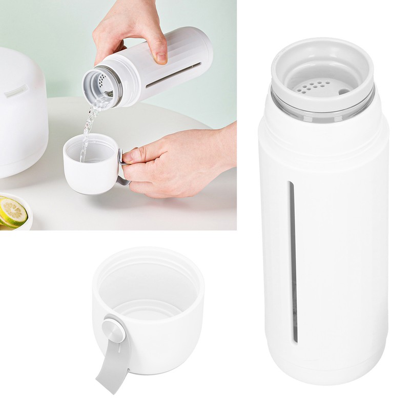 310ml Glass Cup with Lid Portable Dual Purpose Water Mug