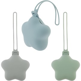 3 piezas de estuche porta chupón, material seguro y suave, bolsa para chupón, estuche para chupón de silicona grado alimenticio, forma de estrella, estuche protector de almacenamiento para chupón para